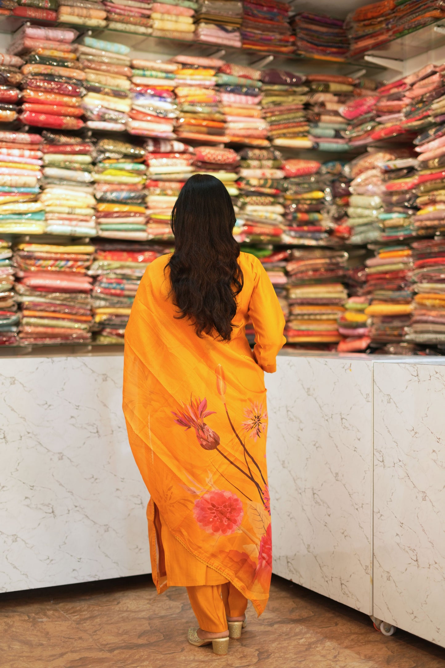 VRNY Mustard Muslin Suit