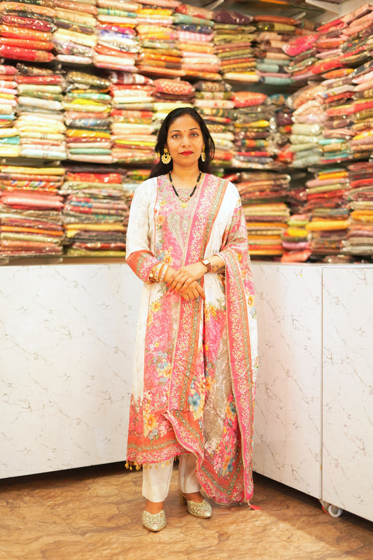 VRNY Pure Crape Silk Pakistani Style Suit