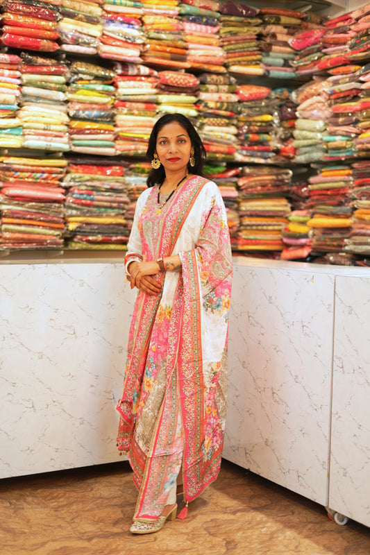 VRNY Pure Crape Silk Pakistani Style Suit