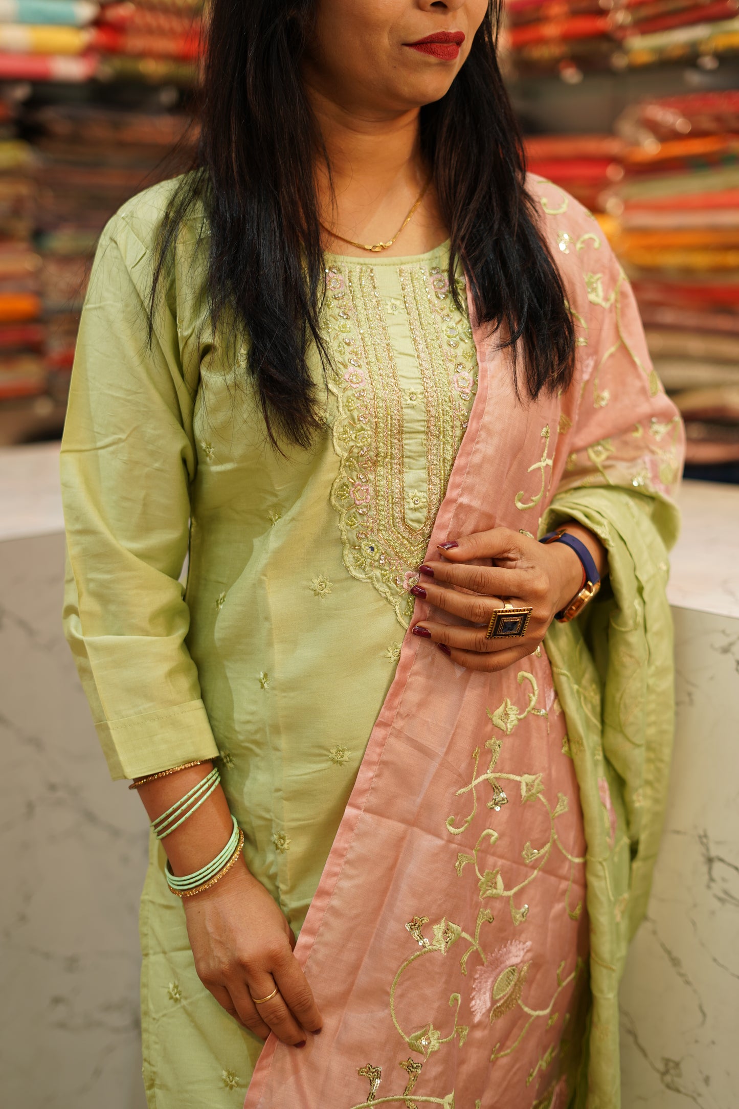 VRNY Roman Silk Contrast Suit
