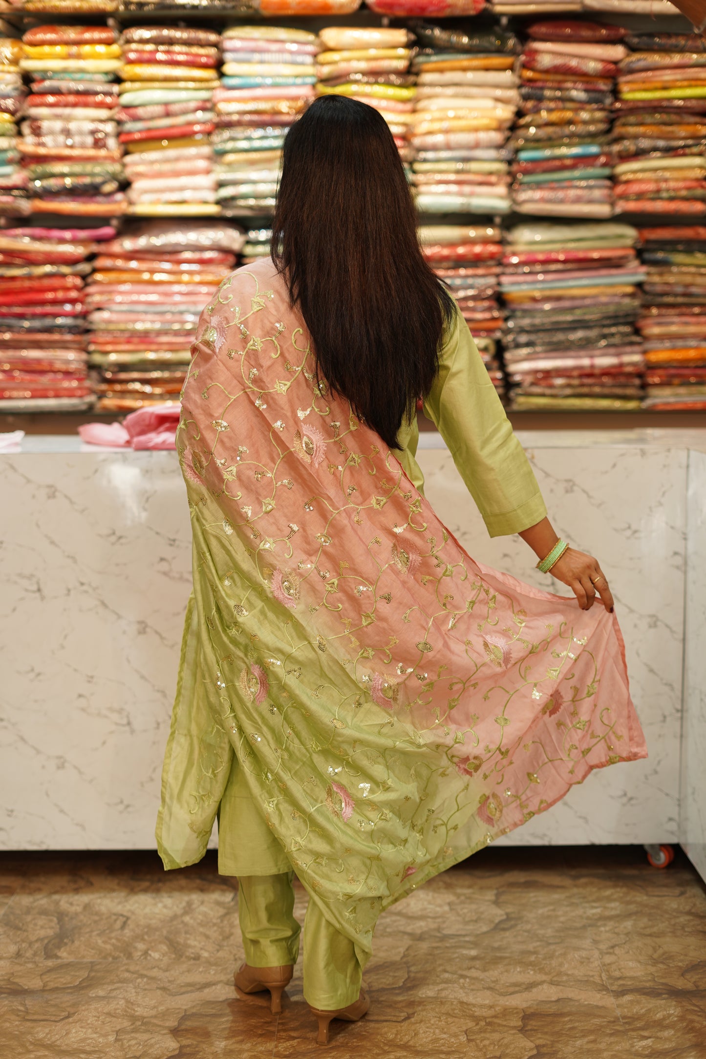 VRNY Roman Silk Contrast Suit