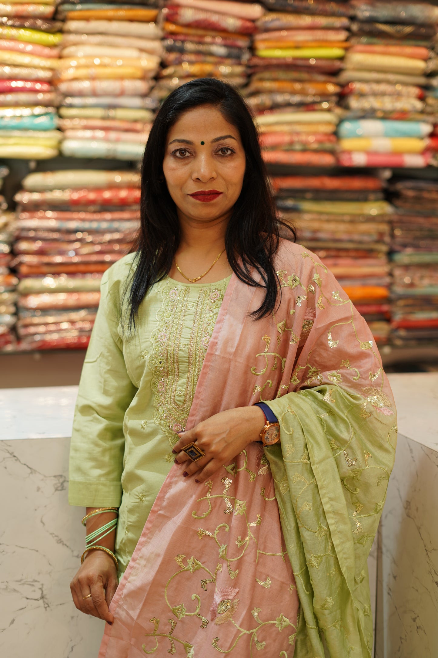 VRNY Roman Silk Contrast Suit
