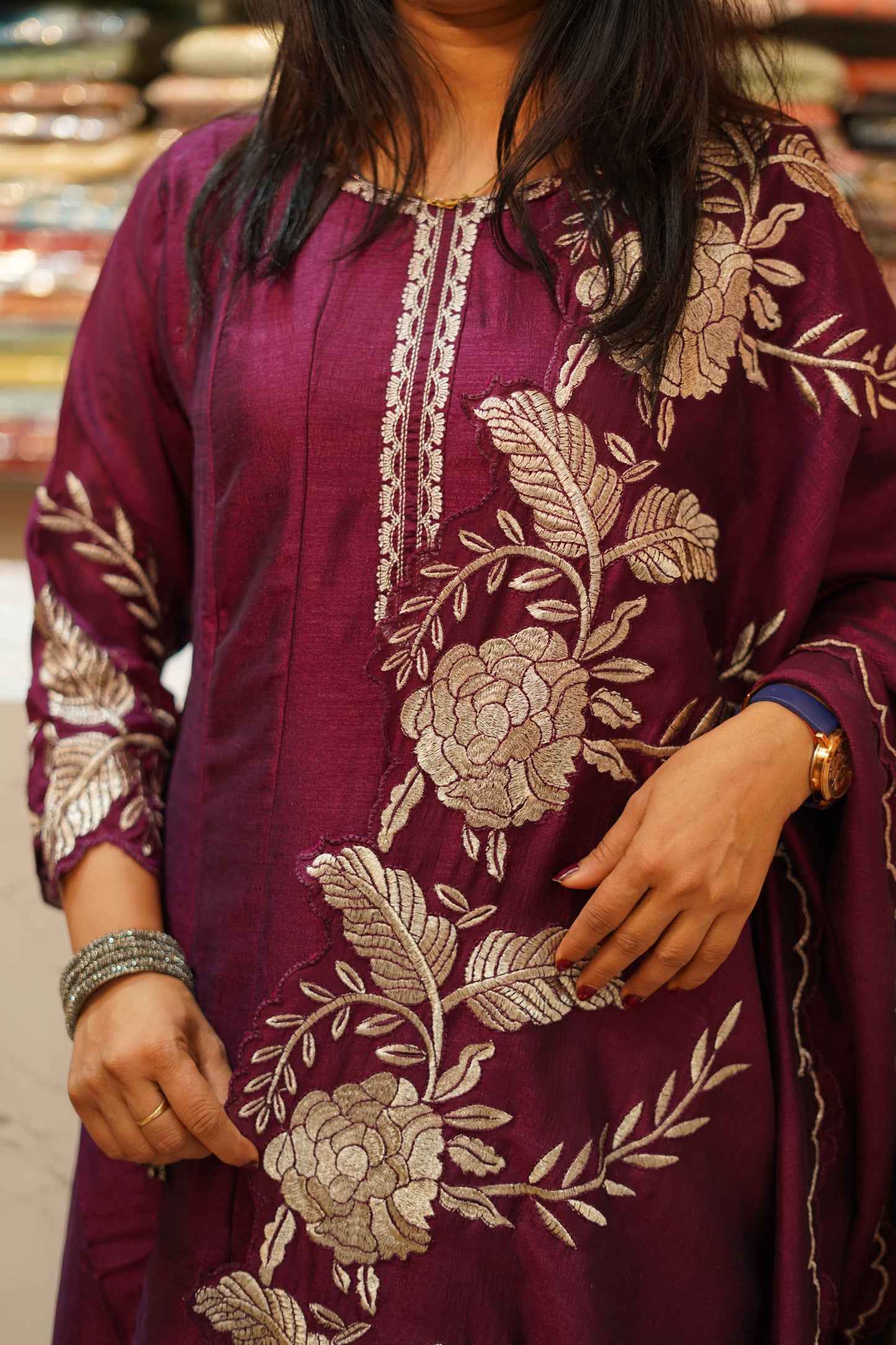 VRNY Vichitra Silk Frock Suit
