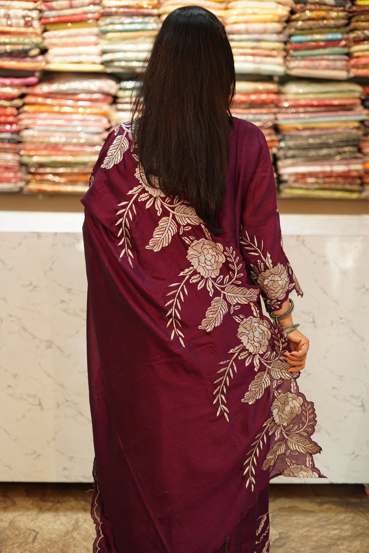 VRNY Vichitra Silk Frock Suit