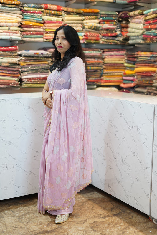 VRNY Shimmer Chiffon Saree