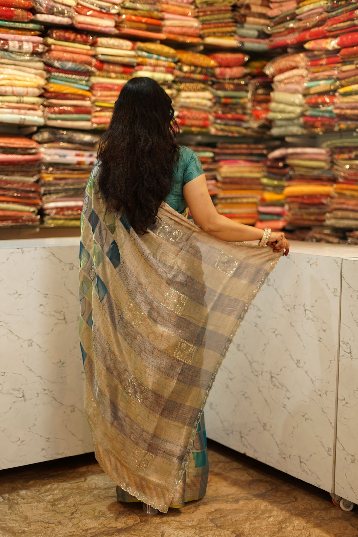 VRNY Tissue Organza Saree