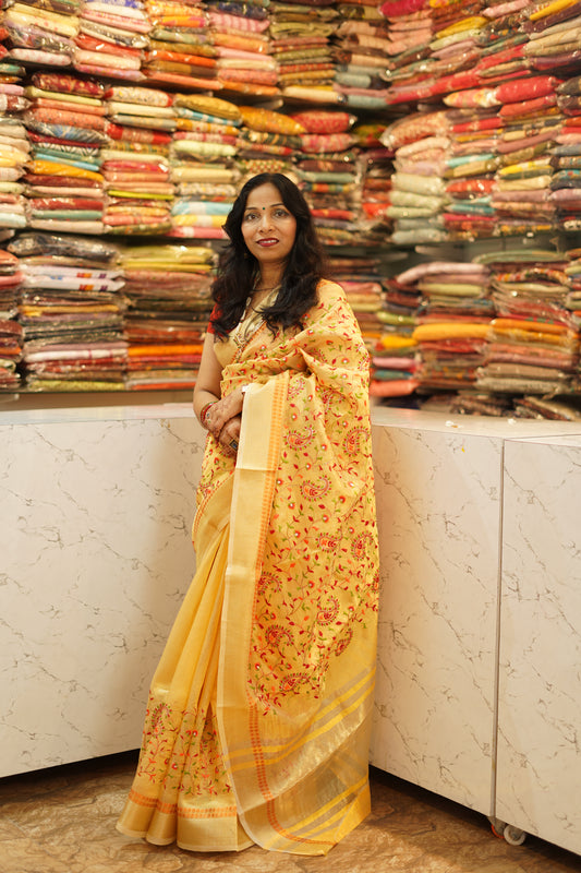 VRNY Chanderi Cotton Saree