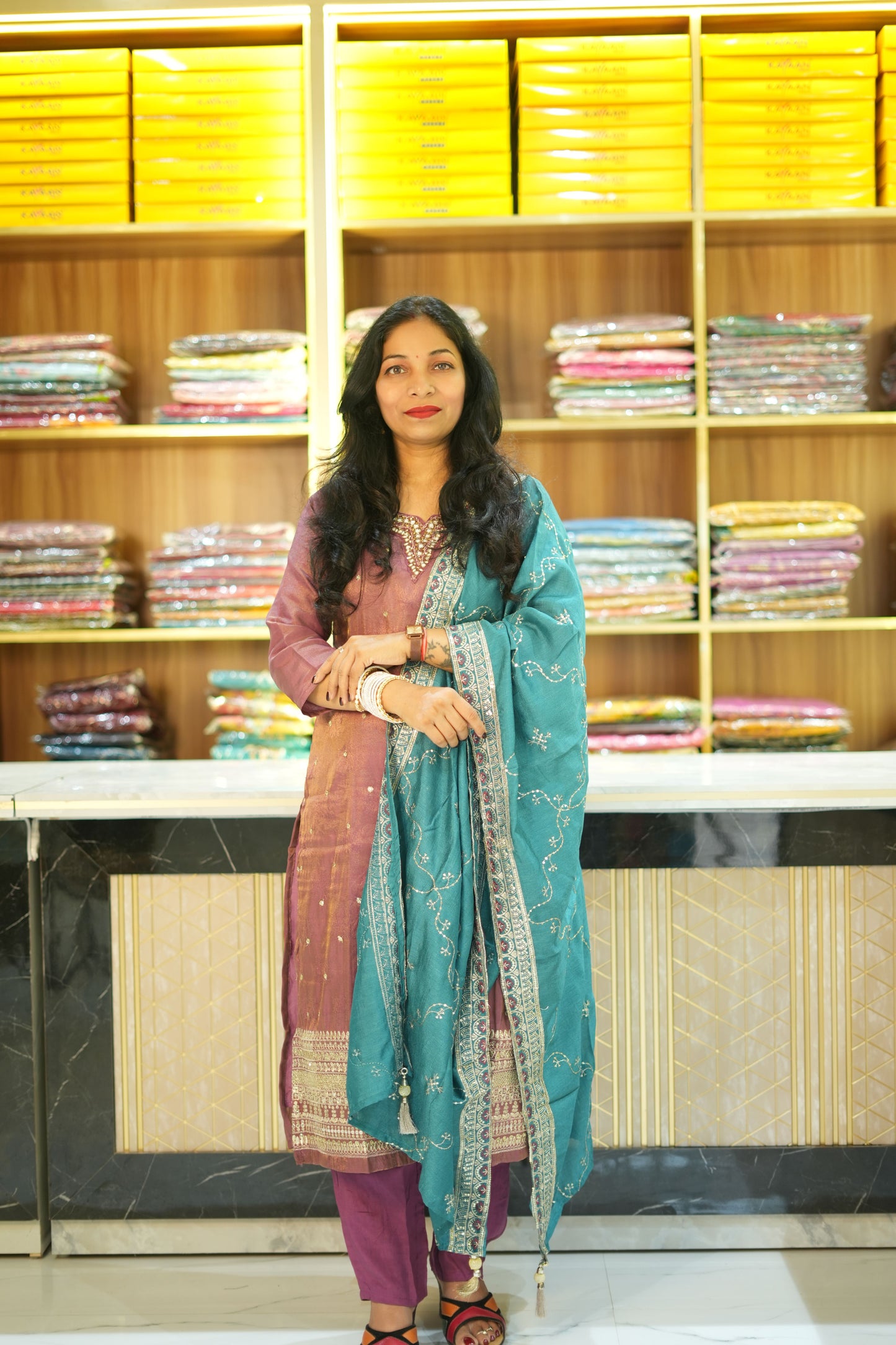 VRNY Heavy Shimmer Silk Suit