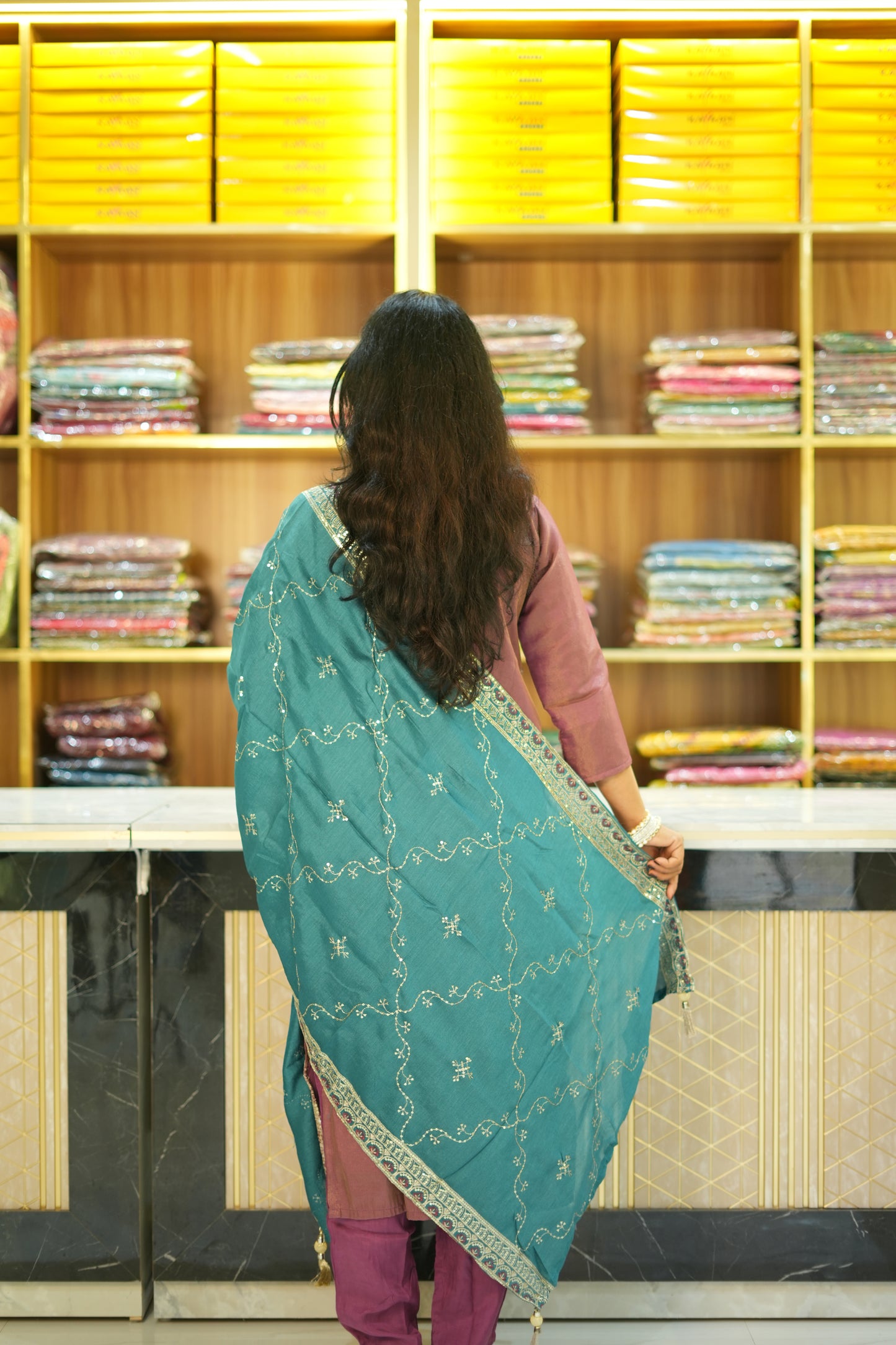 VRNY Heavy Shimmer Silk Suit