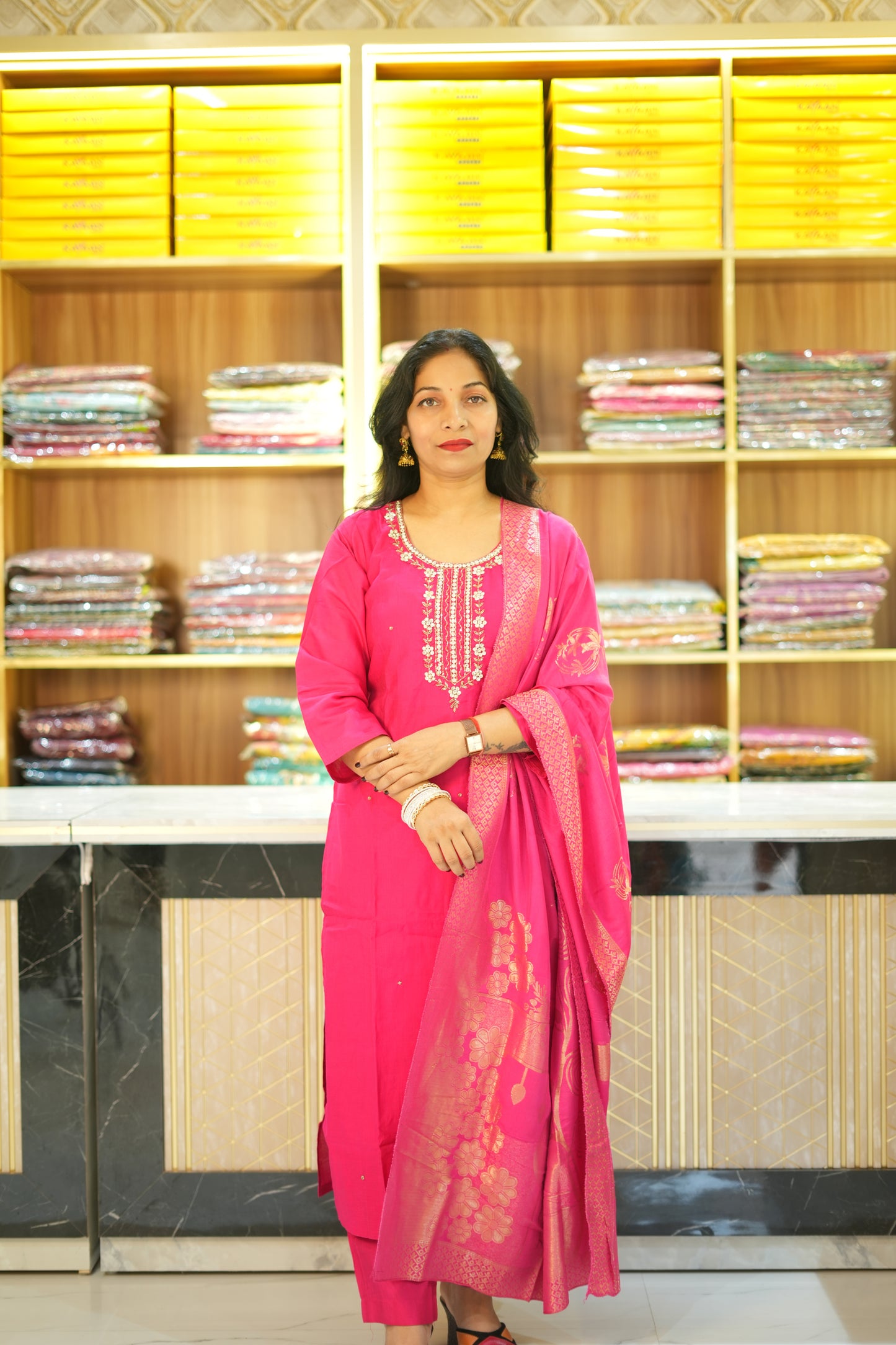VRNY Viscose Magenta Suit