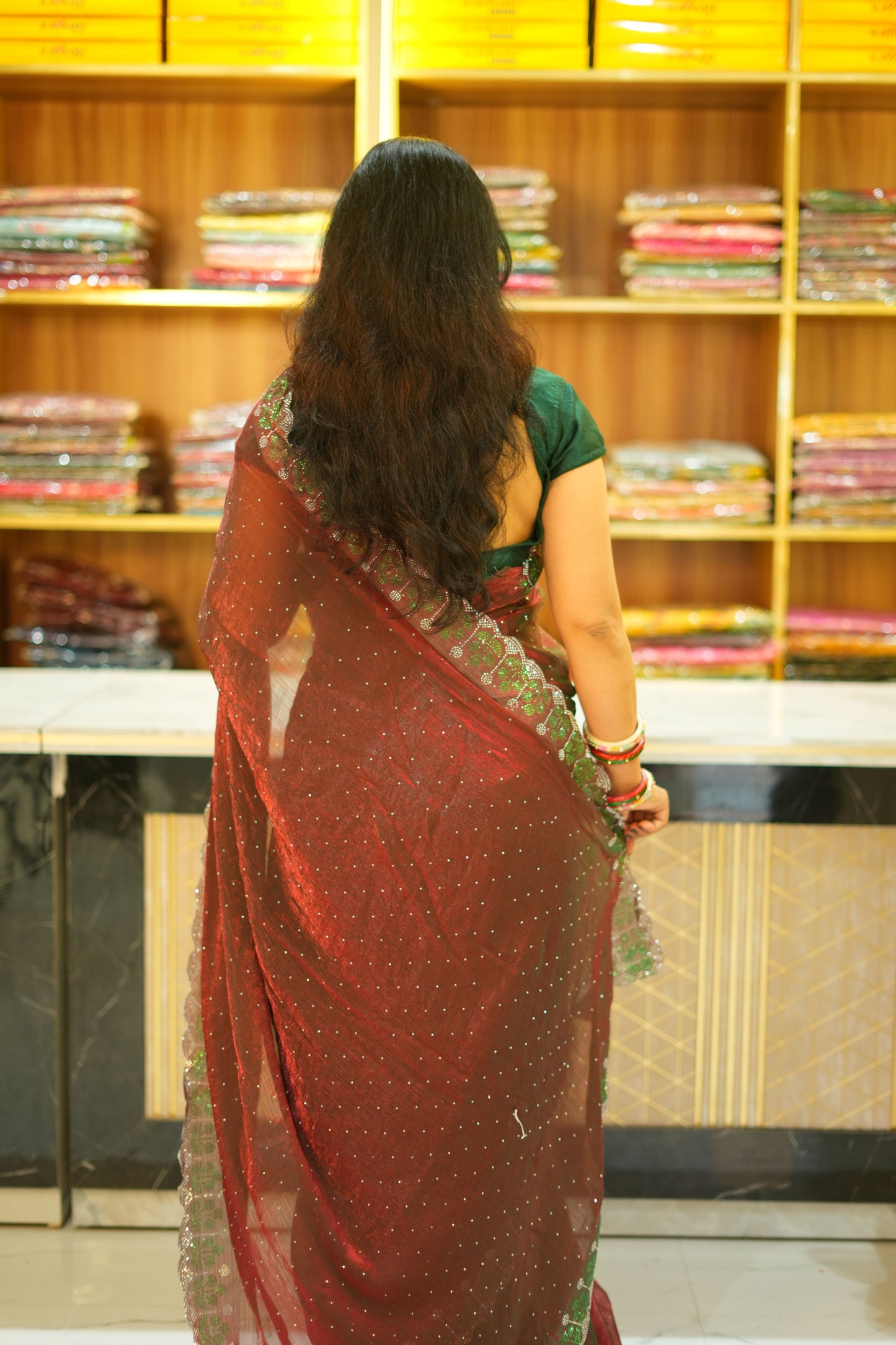 VRNY Double Tone Fendi Silk Saree