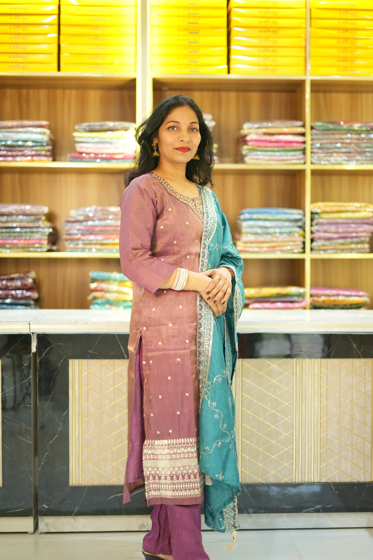VRNY Heavy Shimmer Silk Suit