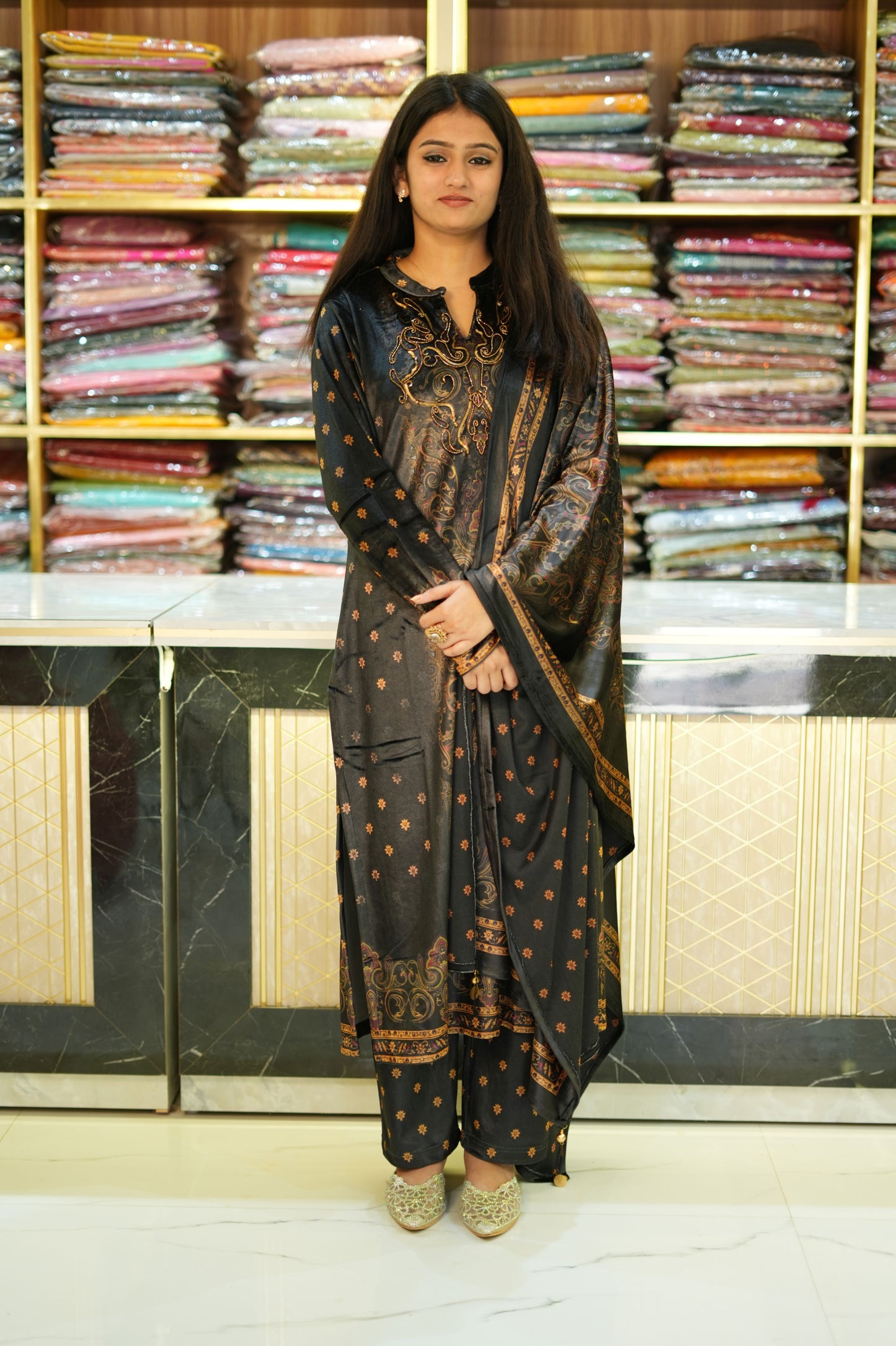 VRNY Black Ice Velvet Suit Set