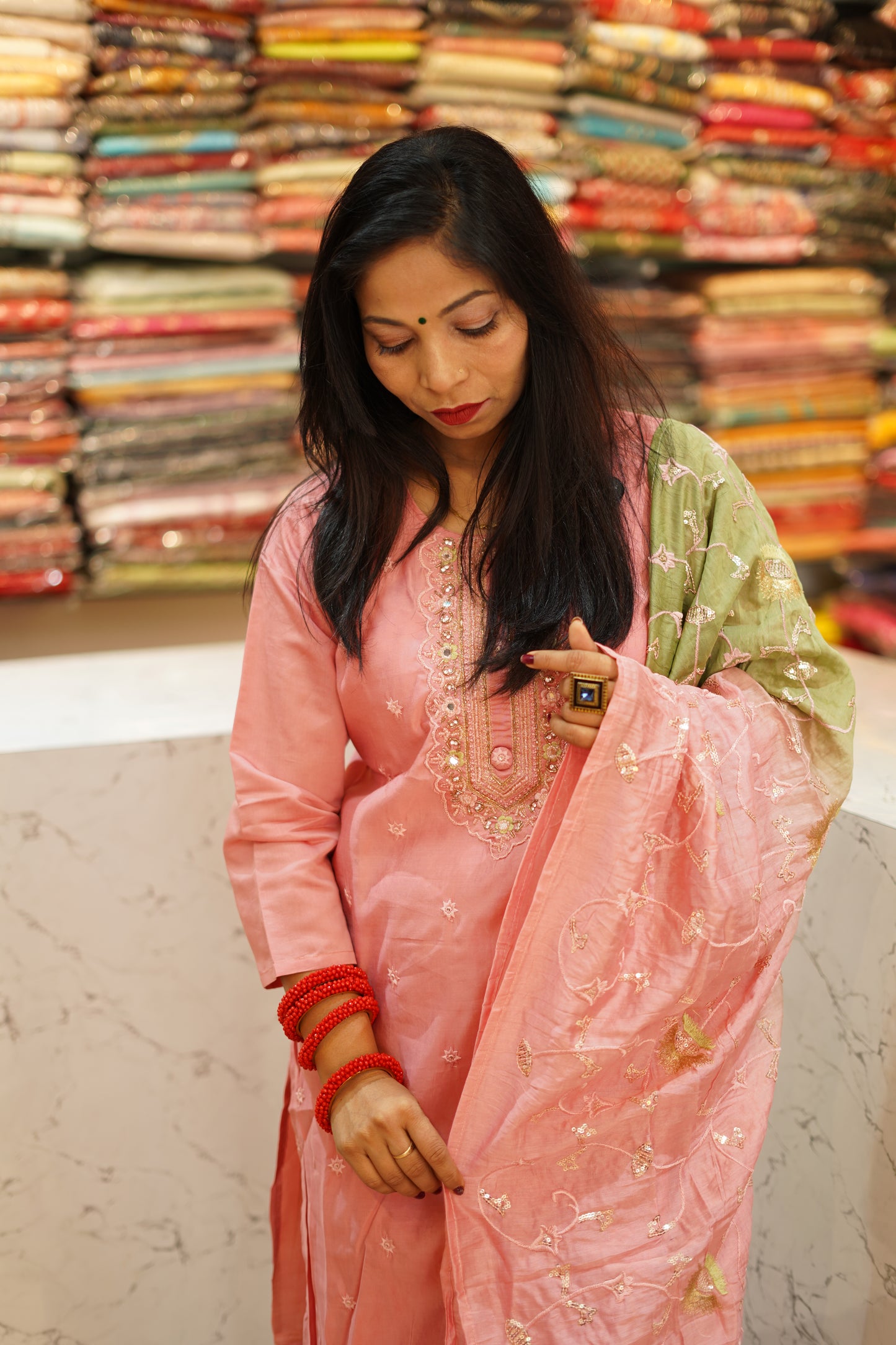 VRNY Roman Silk Contrast Suit