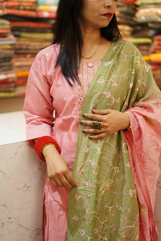 VRNY Roman Silk Contrast Suit