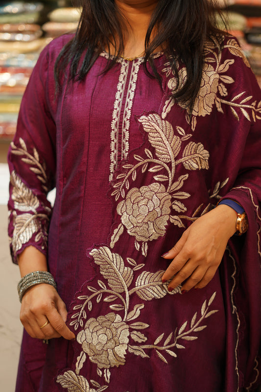 VRNY Vichitra Silk Frock Suit