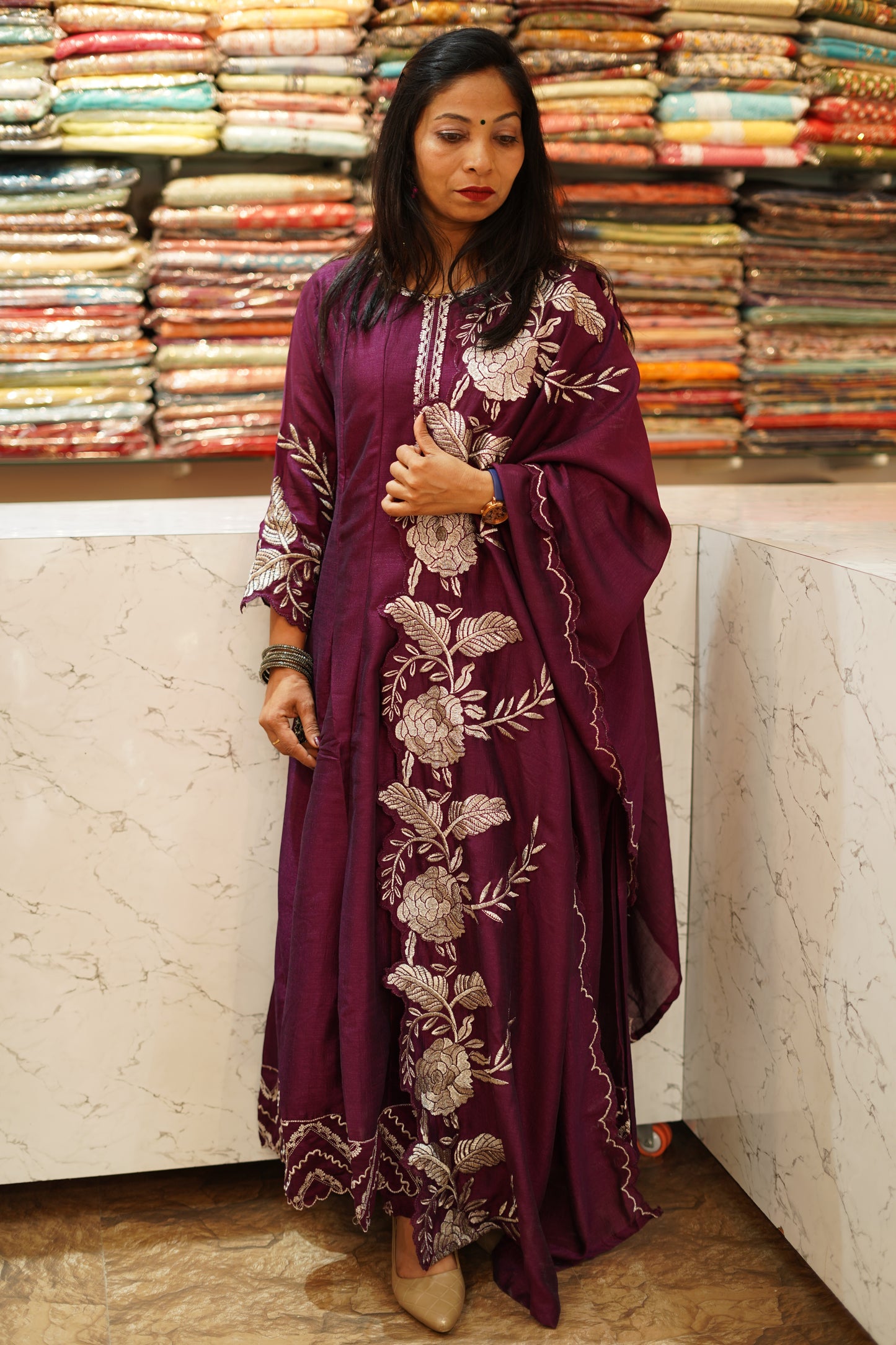 VRNY Vichitra Silk Frock Suit
