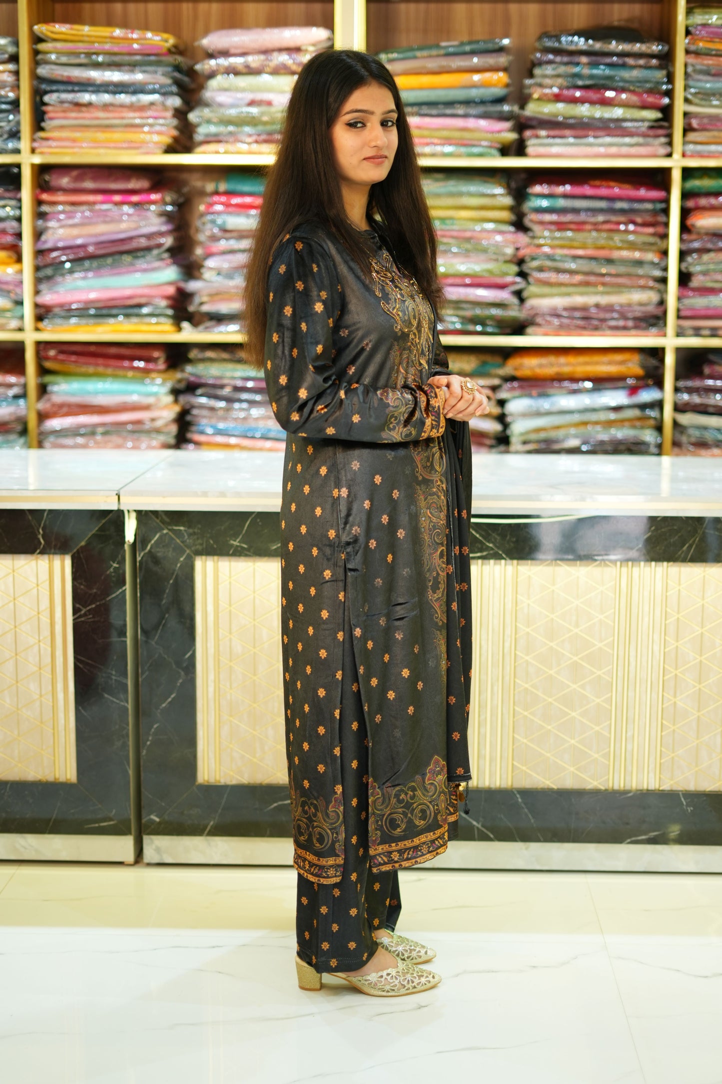 VRNY Black Ice Velvet Suit Set