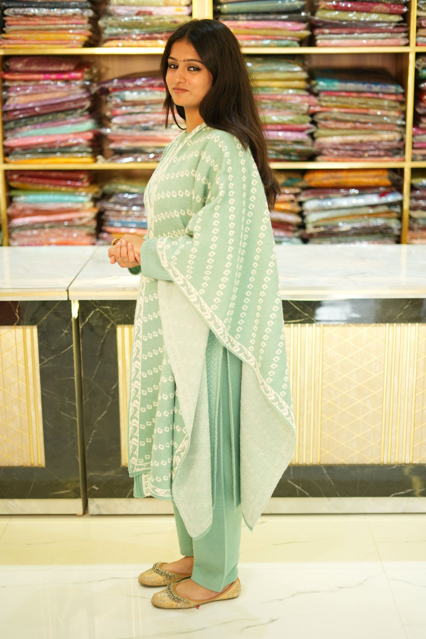 VRNY Green Wollen Suit Set