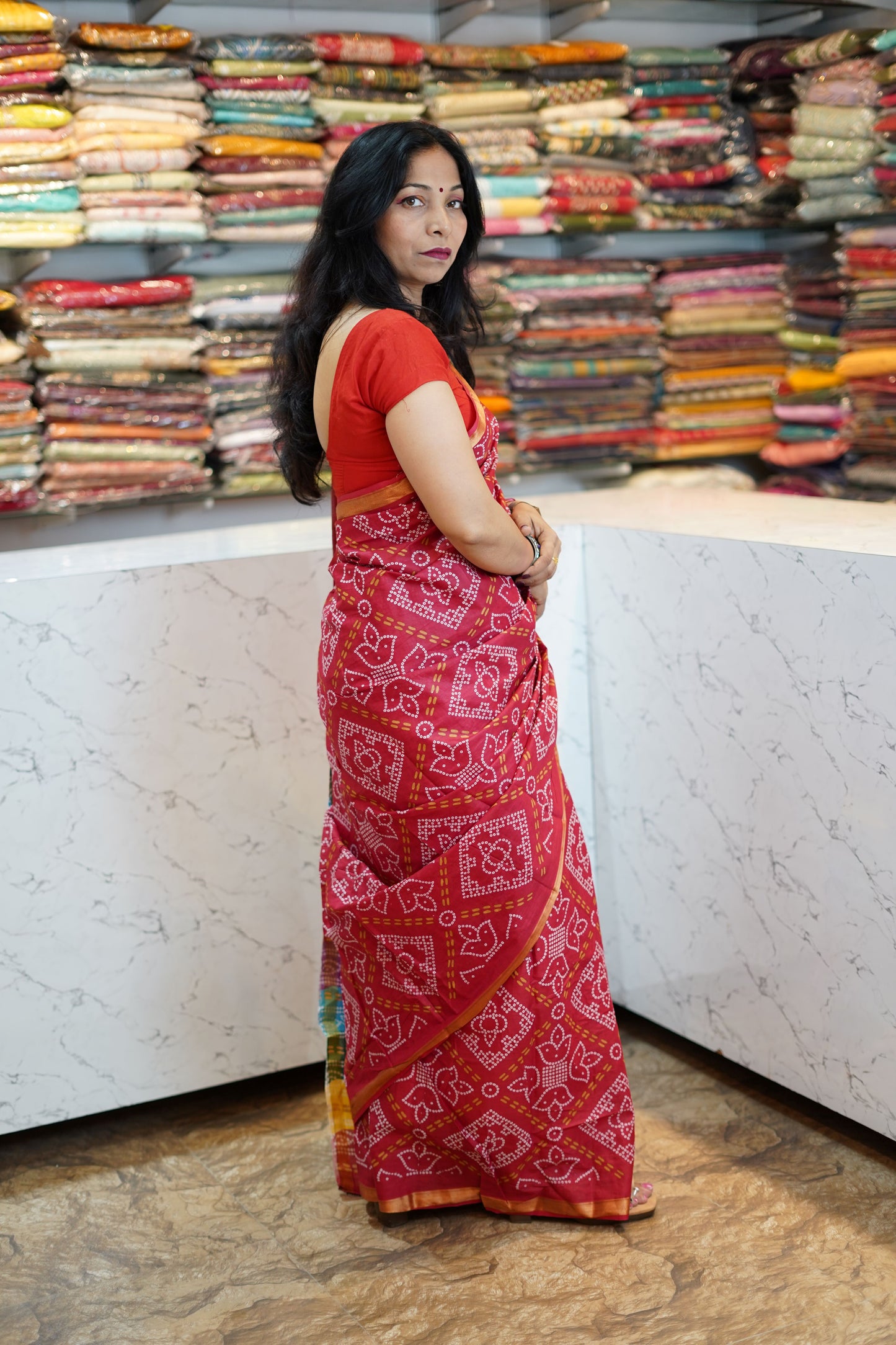 VRNY Bandejh Print Saree