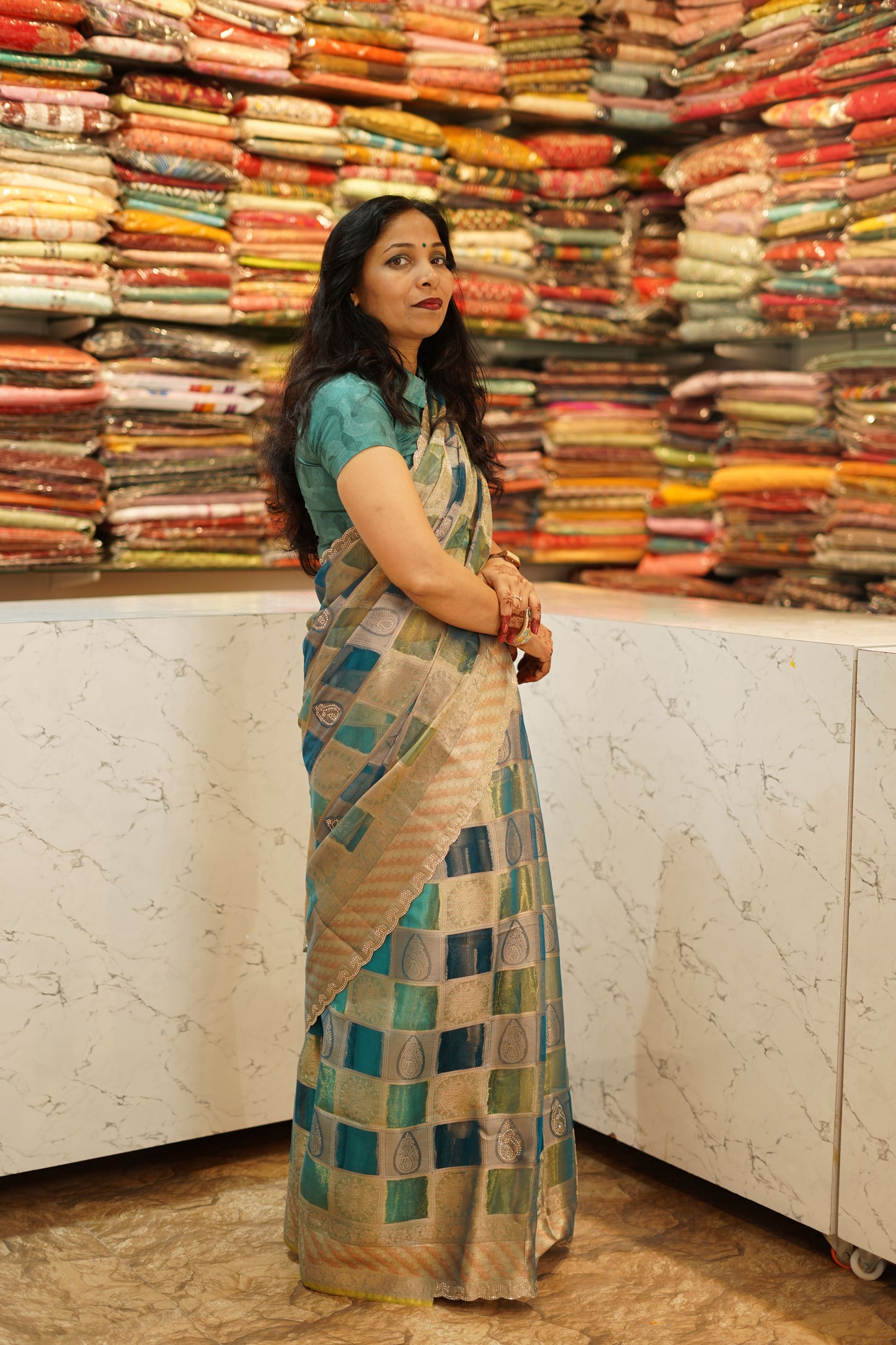 VRNY Tissue Organza Saree