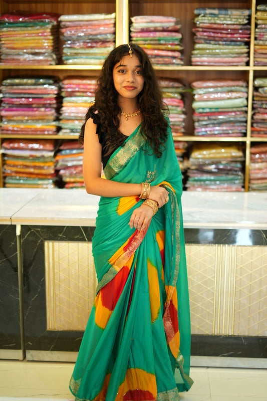 VRNY Bandhani Chiffon Saree