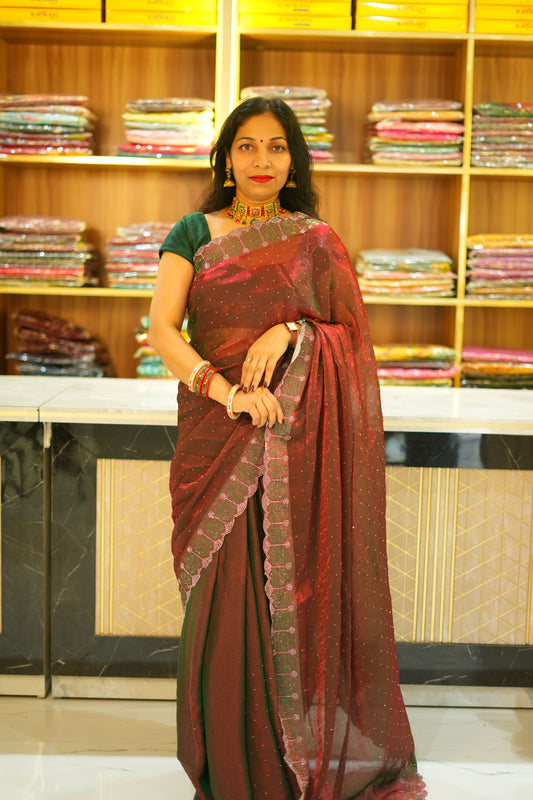 VRNY Double Tone Fendi Silk Saree